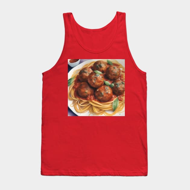 National Spaghetti Day - January 4 - Watercolor Tank Top by Oldetimemercan